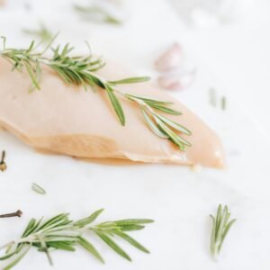 Raw Chicken on White Ceramic Plate